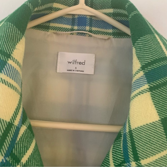 Wilfred Aritzia Green Plaid Coat Lined Women’s Small S Button Up Jacket - Picture 3 of 7
